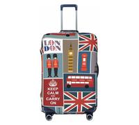 SMSJTMWHN England Symbols Luggage Cover Elastic Washable Stretch Suitcase Protector Anti-Scratch Cover Cute Aesthetic, Black, S