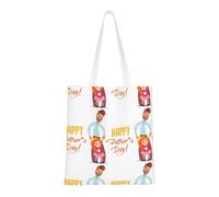 SMSJTMWHN Fathers Day By Daughter Print Canvas Tote Bag Reusable Grocery Shopping Bags Shoulder Bag Book Tote Gifts