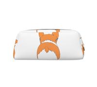 SMSJTMWHN Funny Corgi Butt Brown Print Leather Pencil Case Bag Spacious And Stylish Zipper Office Pencil Pouch
