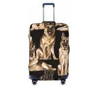 SMSJTMWHN German Shepherd Dog Luggage Cover Elastic Washable Stretch Suitcase Protector Anti-Scratch Cover Cute Aesthetic, Black, M