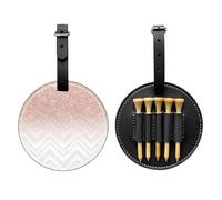 SMSJTMWHN Glittery Pretty Pattern Print Luxury Leather Golf Tee Organizer Bag & Ball Holder- Store Your Tees, Golf Balls, Scorecard, and Pencil.