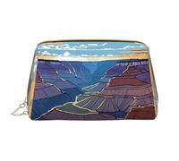 SMSJTMWHN Grand Canyon Print Stylish & Durable Leather Makeupbag-multi-Compartment, Water-Resistant,High-Capacity Organizer For Travel And Home Use, White, One Size
