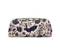 SMSJTMWHN Leather Pencil Case Bat Pattern Print Pencil Case Bag Spacious And Stylish Zipper Pencil Pouch Office Use Pencil Bag