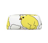 SMSJTMWHN Leather Pencil Case Chicken Print Pencil Case Bag Spacious And Stylish Zipper Pencil Pouch Office Use Pencil Bag