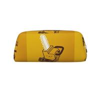 SMSJTMWHN Leather Pencil Case Cute Crying Chainsaw Print Pencil Case Bag Spacious And Stylish Zipper Pencil Pouch Office Use Pencil Bag