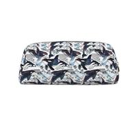 SMSJTMWHN Leather Pencil Case Killer Whale Print Pencil Case Bag Spacious And Stylish Zipper Pencil Pouch Office Use Pencil Bag