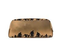 SMSJTMWHN Leather Pencil Case Many Zombie Print Pencil Case Bag Spacious And Stylish Zipper Pencil Pouch Office Use Pencil Bag