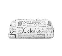 SMSJTMWHN Leather Pencil Case Math Geometry Geek Calculus Print Pencil Case Bag Spacious And Stylish Zipper Pencil Pouch Office Use Pencil Bag