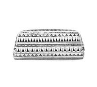 SMSJTMWHN Leather Pencil Case Native American Patterns Print Pencil Case Bag Spacious And Stylish Zipper Pencil Pouch Office Use Pencil Bag