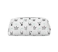 SMSJTMWHN Leather Pencil Case Panda Bamboo Print Pencil Case Bag Spacious And Stylish Zipper Pencil Pouch Office Use Pencil Bag