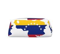SMSJTMWHN Leather Pencil Case Venezuela Flag Print Pencil Case Bag Spacious And Stylish Zipper Pencil Pouch Office Use Pencil Bag