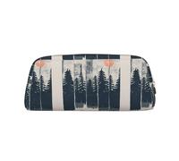 SMSJTMWHN Leather Pencil Case Wilderness Fox Art Print Pencil Case Bag Spacious And Stylish Zipper Pencil Pouch Office Use Pencil Bag