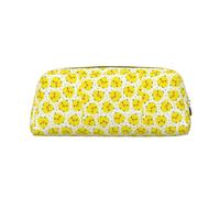 SMSJTMWHN Leather Pencil Case Yellow Chicken Print Pencil Case Bag Spacious And Stylish Zipper Pencil Pouch Office Use Pencil Bag