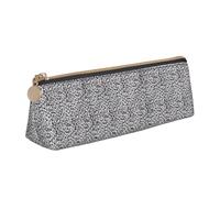 SMSJTMWHN Leopard Print Print Triangle Pencil Case Leather Pen Pouch Cosmetics Bags Desk Stationery Organizer Box Holder For Office Women Men