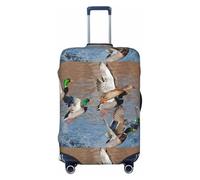 SMSJTMWHN Mallard Ducks Luggage Cover Elastic Washable Stretch Suitcase Protector Anti-Scratch Cover Cute Aesthetic, Black, M