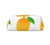 SMSJTMWHN Mango Print Leather Pencil Case Bag Spacious And Stylish Zipper Office Pencil Pouch