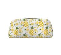 SMSJTMWHN Pineapple Print Leather Pencil Case Bag Spacious And Stylish Zipper Office Pencil Pouch