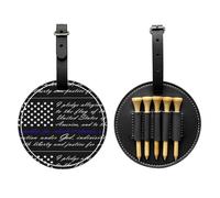 SMSJTMWHN Pledge of Allegiance Flag Print Luxury Leather Golf Tee Organizer Bag & Ball Holder- Store Your Tees, Golf Balls, Scorecard, and Pencil.