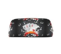 SMSJTMWHN Poker Tournament Print Leather Pencil Case Bag Spacious And Stylish Zipper Office Pencil Pouch
