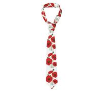 SMSJTMWHN Poppy Flowers Print Stylish Men'S Printed Tie For Business, Weddings & Daily Wear, Black, One size