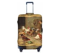 SMSJTMWHN Roast Chicken Hen Farm Luggage Cover Elastic Washable Stretch Suitcase Protector Anti-Scratch Cover Cute Aesthetic, Black, S