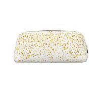 SMSJTMWHN Sparsed Dreamy Stars And Spots Print Leather Pencil Case Bag Spacious And Stylish Zipper Office Pencil Pouch