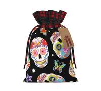 SMSJTMWHN Sugar Skulls Print Premium Gift Bag For Bulk Gifts, Perfect For Jewelry, Women & Children'S Gifts