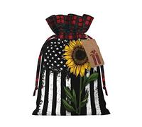 SMSJTMWHN Sunflower And American Flag Print Premium Gift Bag For Bulk Gifts, Perfect For Jewelry, Women & Children'S Gifts