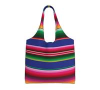 SMSJTMWHN Tote Bag Kitchen Reusable Grocery Bags Colorful Mexican Stripes Canvas Tote Bag Aesthetic Reusable Shoulder Bag For Gym, Travel, Work