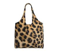 SMSJTMWHN Tote Bag Kitchen Reusable Grocery Bags Rough Leopard Print Canvas Tote Bag Aesthetic Reusable Shoulder Bag For Gym, Travel, Work