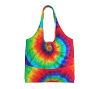 SMSJTMWHN Tote Bag Kitchen Reusable Grocery Bags Tie Dye Hippies Canvas Tote Bag Aesthetic Reusable Shoulder Bag For Gym, Travel, Work