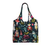 SMSJTMWHN Tote Bag Kitchen Reusable Grocery Bags Women'S Nutcracker Ballet Xmas Dance Canvas Tote Bag Aesthetic Reusable Shoulder Bag For Gym, Travel, Work