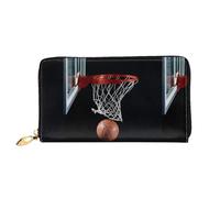 SMSJTMWHN Women Wallets Basketball Print Pu Leather Zipper Long Purse Large Capacity Cellphone Credit Card Money Holder Clutch Wallet