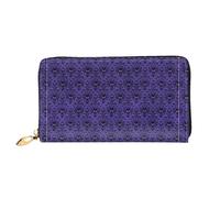 SMSJTMWHN Women Wallets Haunted Mansion Print Pu Leather Zipper Long Purse Large Capacity Cellphone Credit Card Money Holder Clutch Wallet