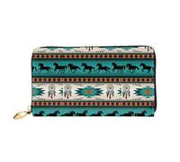 SMSJTMWHN Women Wallets Horse Stripes Pattern Print Pu Leather Zipper Long Purse Large Capacity Cellphone Credit Card Money Holder Clutch Wallet