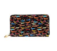 SMSJTMWHN Women Wallets I Love My Dog Dachshunds Print Pu Leather Zipper Long Purse Large Capacity Cellphone Credit Card Money Holder Clutch Wallet