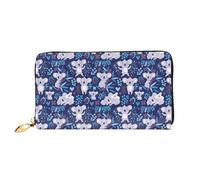 SMSJTMWHN Women Wallets Lovely Koala Print Pu Leather Zipper Long Purse Large Capacity Cellphone Credit Card Money Holder Clutch Wallet