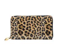 SMSJTMWHN Women Wallets Rough Leopard Print Print Pu Leather Zipper Long Purse Large Capacity Cellphone Credit Card Money Holder Clutch Wallet