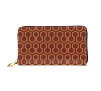 SMSJTMWHN Women Wallets Shining Overlook Print Pu Leather Zipper Long Purse Large Capacity Cellphone Credit Card Money Holder Clutch Wallet