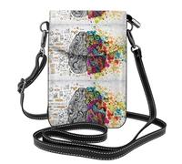 SMSJTMWHN Women's Crossbody Cell Phone Purse Left and Right Brain Advantage Small Crossbody Bags Wallet Purses for Adjustable Shoulder Strap Black