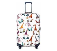 SMSJTMWHN Xmas Funny Gnomes Luggage Cover Elastic Washable Stretch Suitcase Protector Anti-Scratch Cover Cute Aesthetic, Black, S