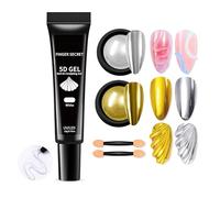 SMSMYXF - 5D Clear Gel Nail Art 3D Gel and Pearl Tip Modelling Glue with Chrome Powder for Drawing Rhinestone Glue for Nails