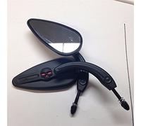 SMT-Black Aluminum Teardrop Shape Skull Zombie Emblem Mirrors Compatible With Harley Sportster Dyna Touring Dyna Wide Glide EFI FXDWGI [B07FMJK2RB]