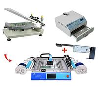 SMT production Line, CHMT48VB SMT Pick and Place Machine with square rail + 3040 stencial printer+ Reflow Oven BRT-420