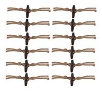 SMTCM 12 Pairs of Toggle Buttons with Clasp Wooden Horn Toggle Clasps Duffle Coat Horn Buttons Olive Wood Cotton Rope Coat Buckles Replacement Buttons Resin Toggle Button for Clothing Jacket DIY