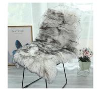 SMTCM Faux Sheepskin Rug - 60 x 100 cm - Lambskin Imitation - Long Fur Look - Soft and Fluffy - Chair Cushion - Wool Imitation - For Sofa, Living Room