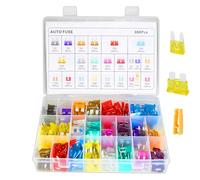 SMTFCTY Car Fuse Assortment Kit - 300 Pcs (150 Mini Blade + 150 Standard Auto) with 1 Fuse Puller & Storage Case - Replacement Fuses for Vehicle, RV, SUV, Motorcycle, Truck, Motor Boat