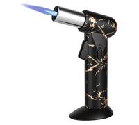 smtfcty Kitchen Blow Torch Butane,Torch Lighter Big Jet Flame with Safety Lock Refillable Portable Butane Torch Mini Blow Torch for Camping Baking Creme Brulee Cooking Welding BBQ