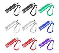 smtfcty Mini LED Torch 9 Pack Kids LED Flashlight Waterproof Pocket Size Torch, Colorful Small Keyring Aluminium Torches for Camping Hiking Outdoor Emergency Gifts