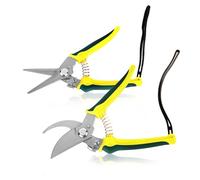 smtfcty Professional Secateurs 2 Pack Bypass Garden Secateurs,Pruning Scissors Garden Secateurs Kit with Stainless Steel Blade Locking Mitre Shears, Florist Scissors,for Gardening Plants Flowers